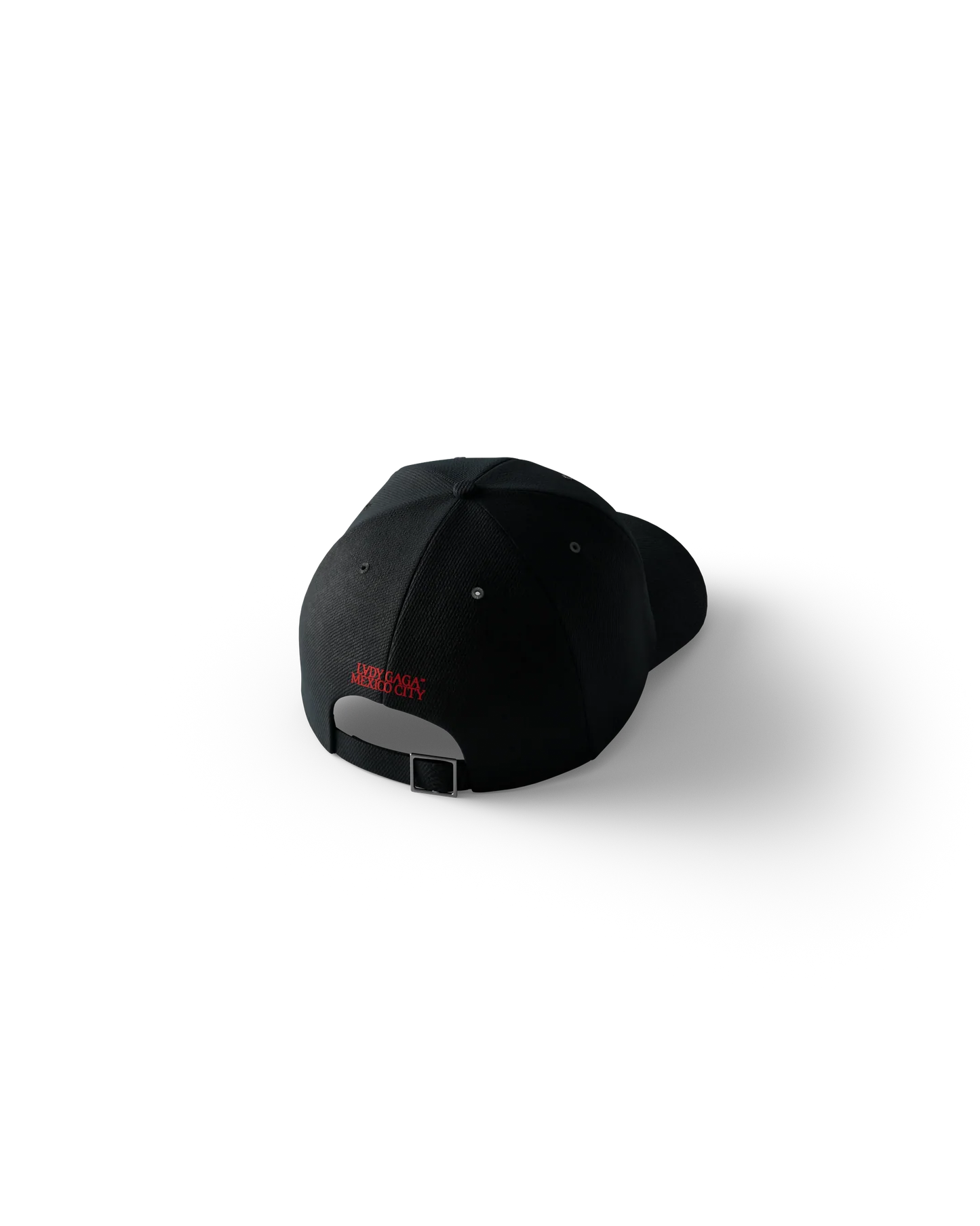 lady gaga cdmx hat back black gaga merch with mexico city red embroidery and adjustable strap on cap