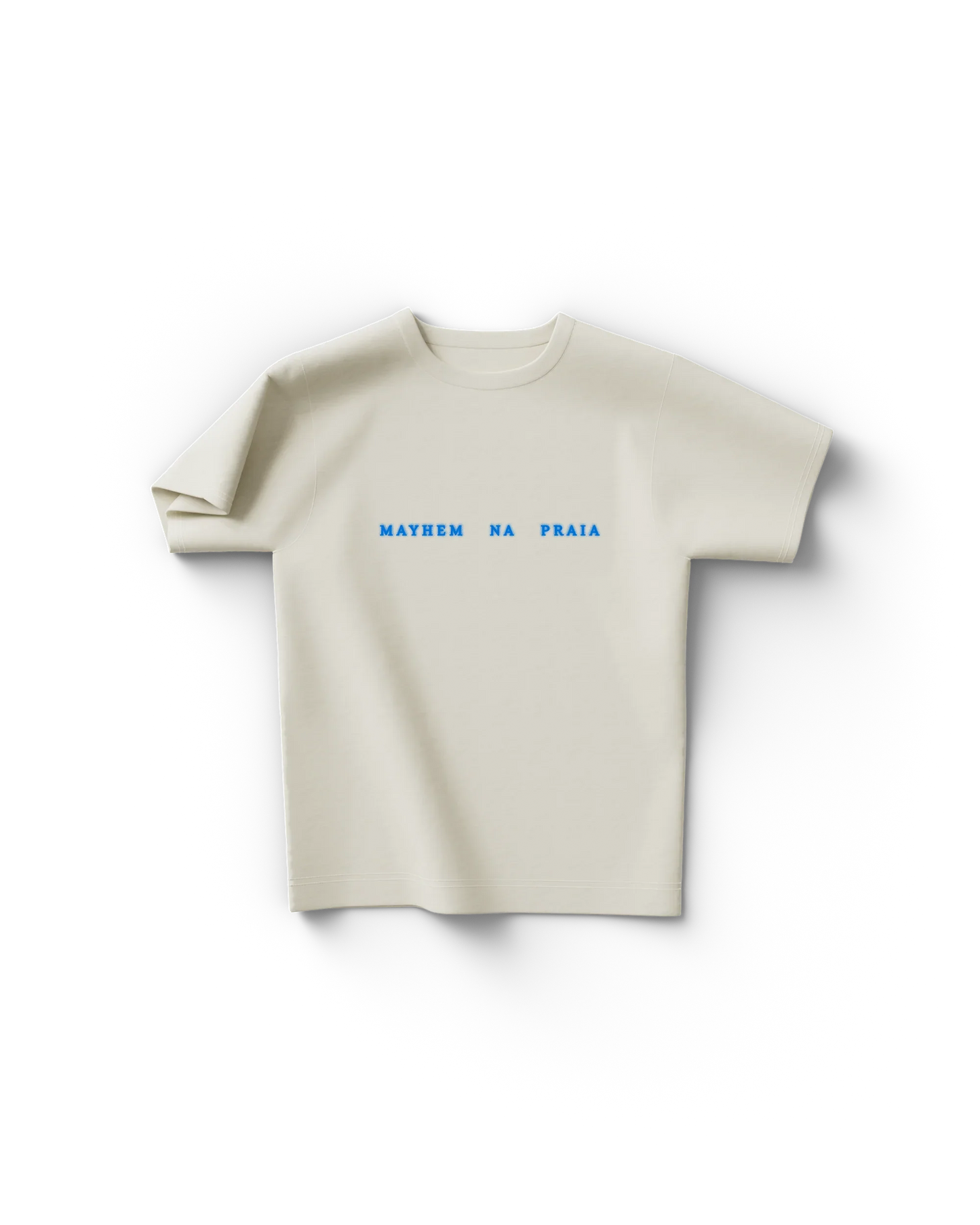 lady gaga cream rio poster t shirt front gaga merch featuring mayhem na praia blue text minimalist design